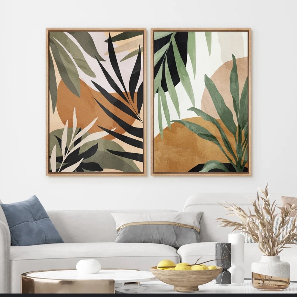 Tropical Leaf Wall Art Set